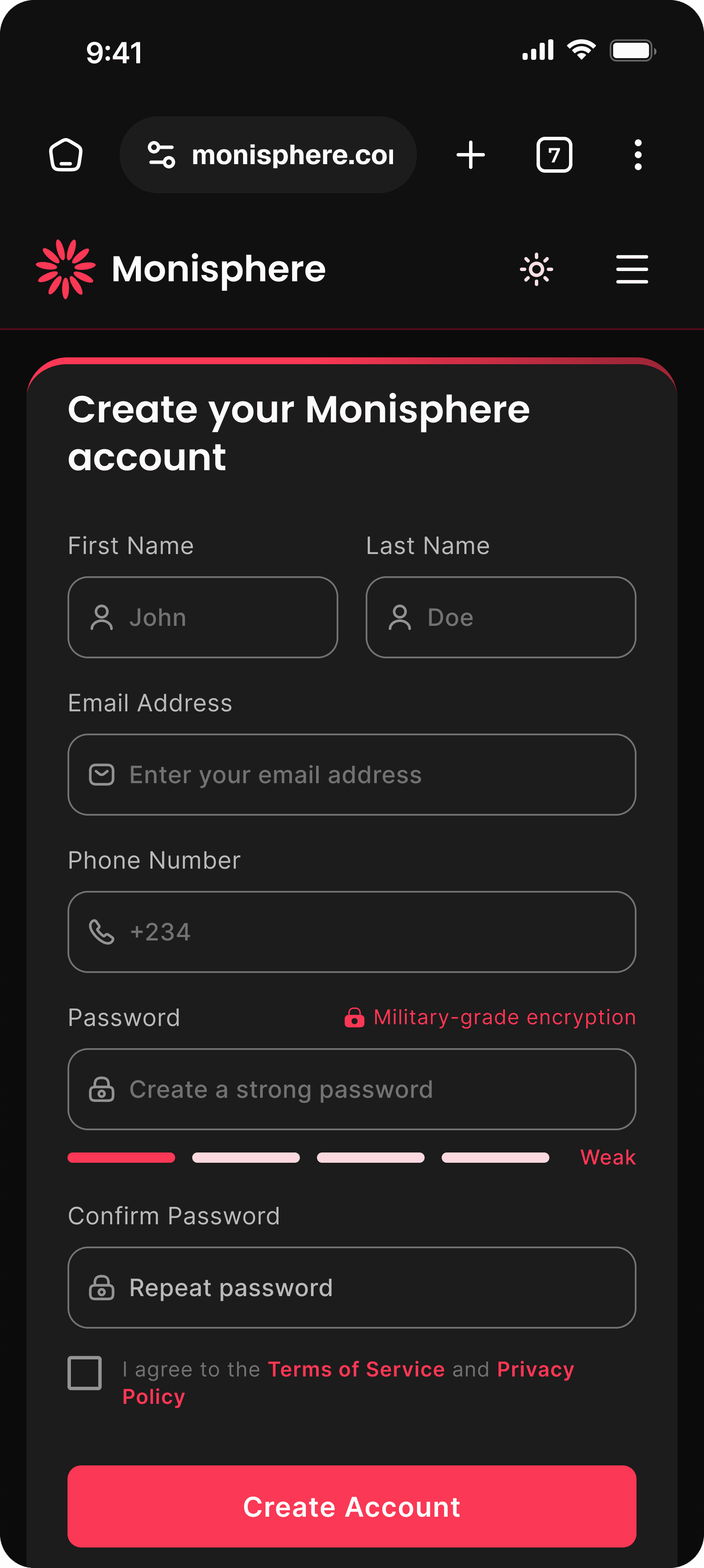 Create an account